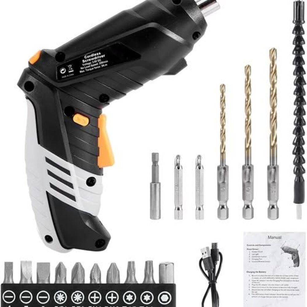 Cordless Screwdriver, 3.6V 1300mAh Mini Electric Screwdriver Set